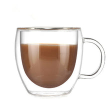 Load image into Gallery viewer, Double Coffee Mugs With the Handle Mugs Drinking Insulation Double Wall Glass Tea Cup Creative Gift Drinkware Milk