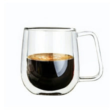 Load image into Gallery viewer, Double Coffee Mugs With the Handle Mugs Drinking Insulation Double Wall Glass Tea Cup Creative Gift Drinkware Milk