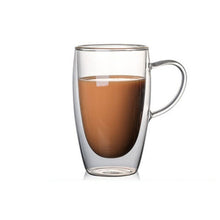 Load image into Gallery viewer, Double Coffee Mugs With the Handle Mugs Drinking Insulation Double Wall Glass Tea Cup Creative Gift Drinkware Milk