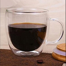 Load image into Gallery viewer, Double Coffee Mugs With the Handle Mugs Drinking Insulation Double Wall Glass Tea Cup Creative Gift Drinkware Milk
